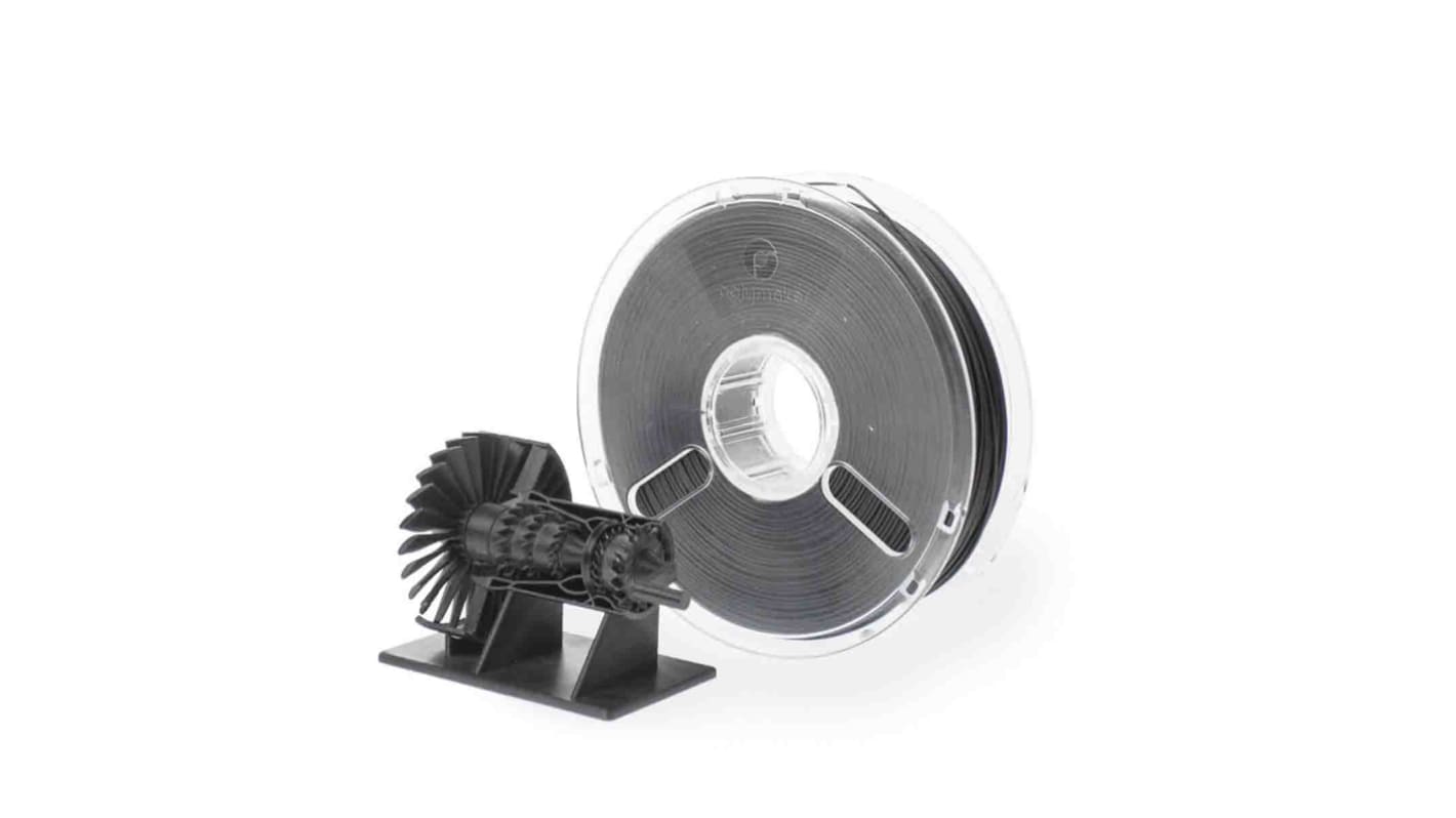 Filamento para impresora 3D FDM, PLA resistente, 1.75mm, Negro, 750g Polymaker