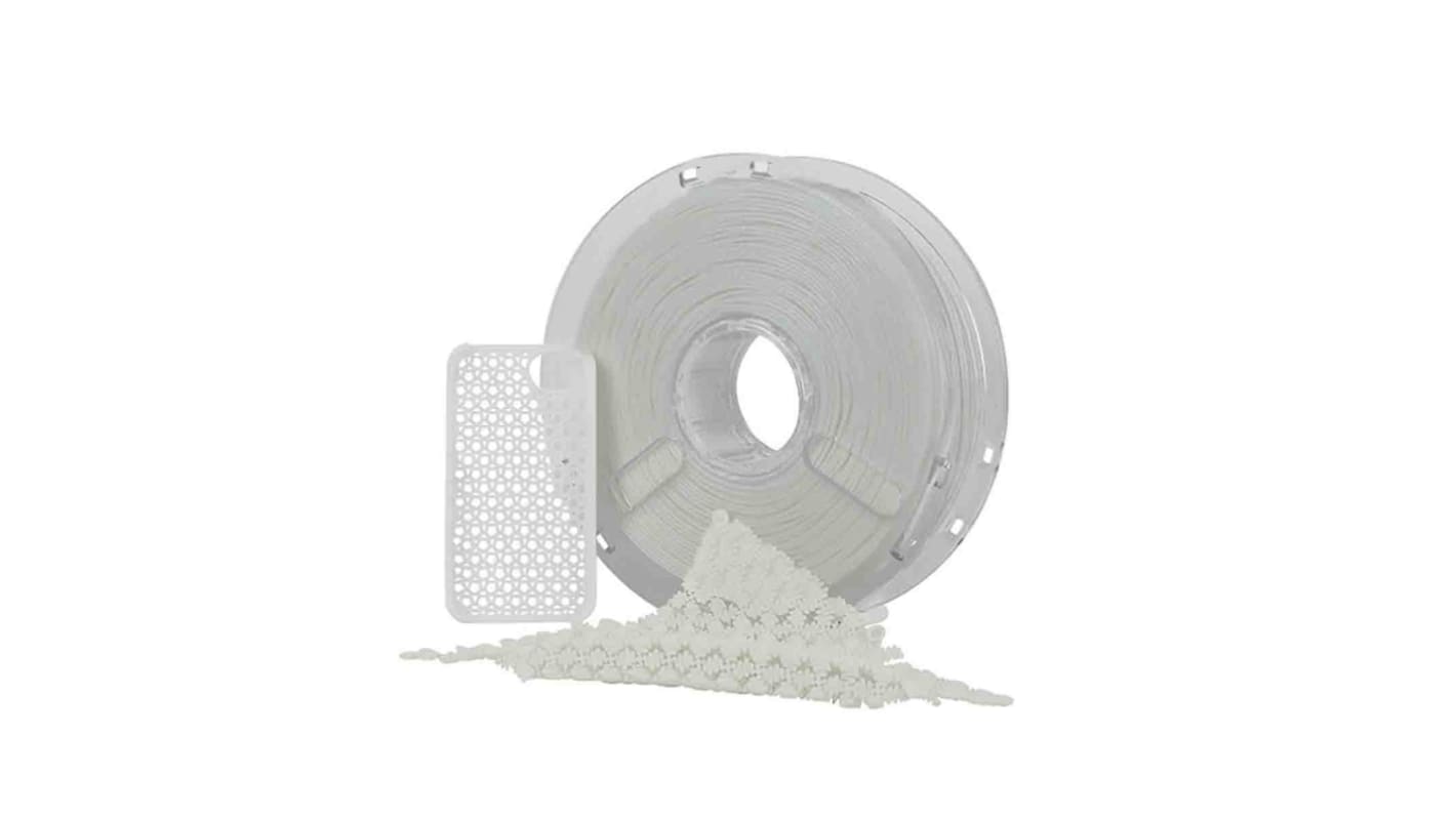 Filamento para impresora 3D FDM, TPU 95A, 2.85mm, Blanco, 750g Polymaker