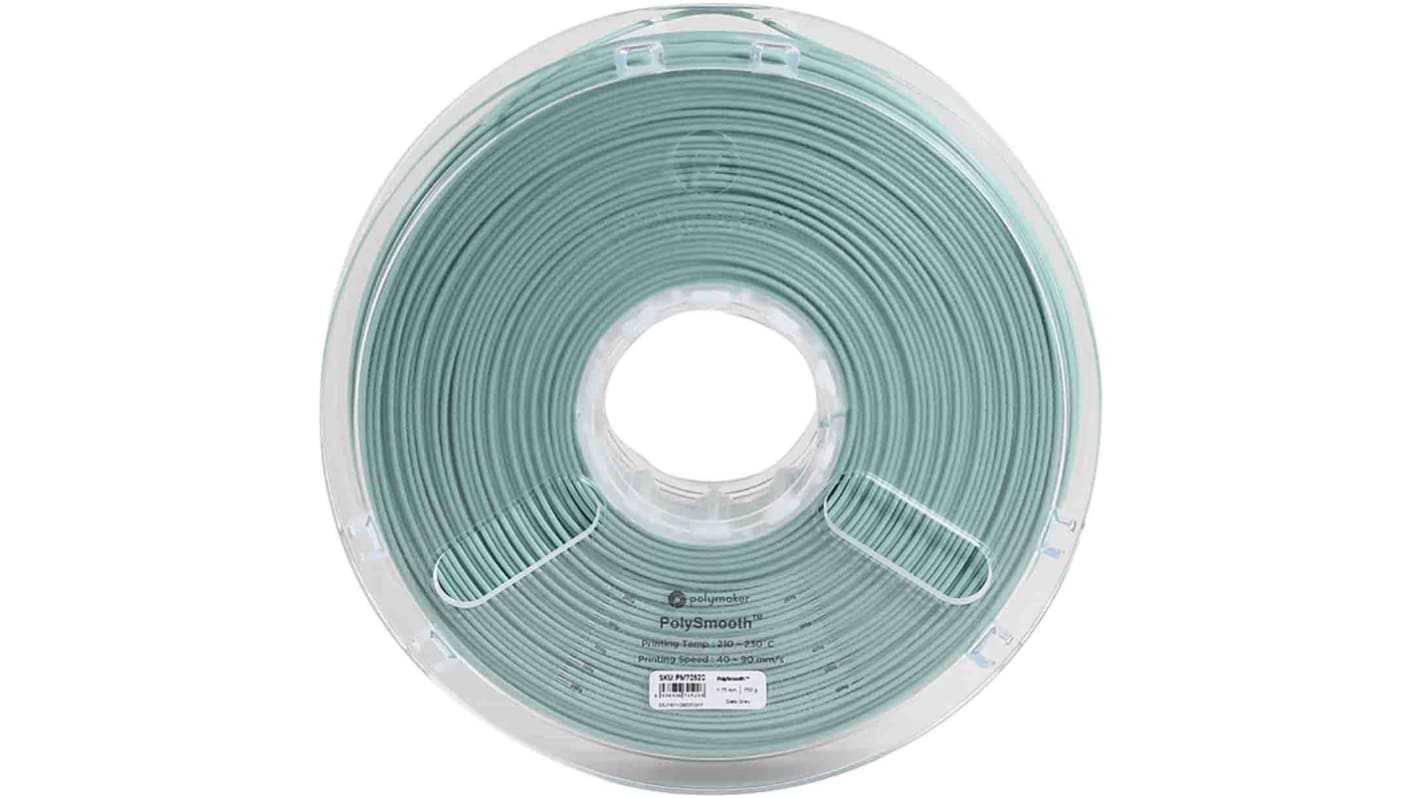 Polymaker 1.75mm Grey PolySmooth 3D Printer Filament, 750g