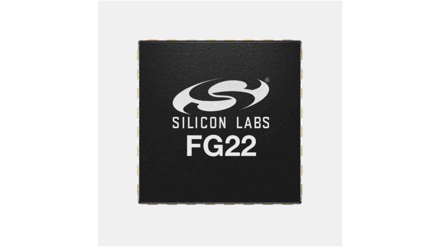 Silicon Labs Vezeték nélküli mikrovezérlő EFR32FG22 Wireless Gecko SoC, 40-tüskés QFN, 32bit bites