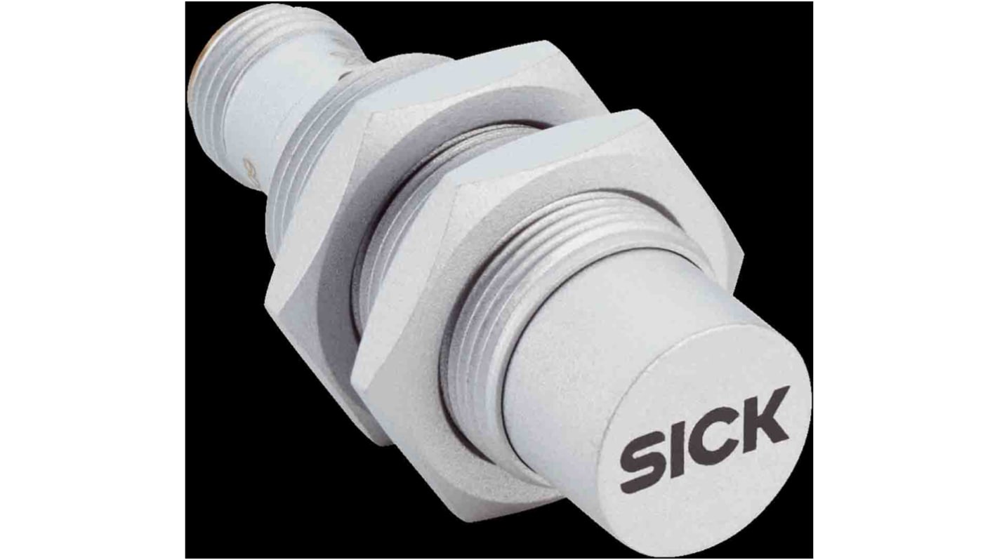 Sick Inductive Barrel-Style Proximity Sensor, M18 x 1, 15 mm Detection, PNP Output, 10 → 30 V, IP68