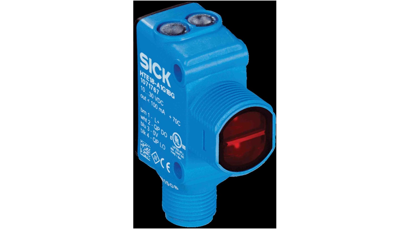 Fotocélula Sick, Sistema Reflex, alcance 6,5 m, salida PNP, Conector de M12 4 clavijas