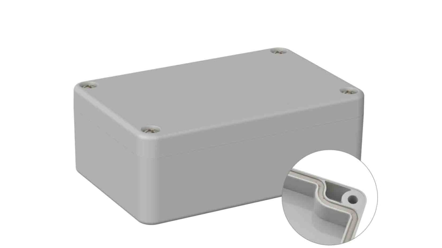 Caja de uso general RS PRO de Policarbonato Gris, 64 x 98 x 36.4mm, IP66