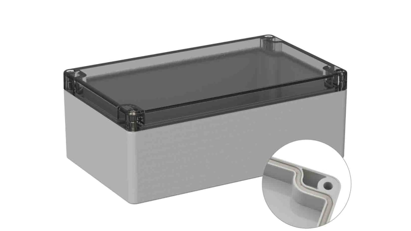 Caja de uso general RS PRO de Policarbonato Gris, 120 x 200 x 75mm, IP66