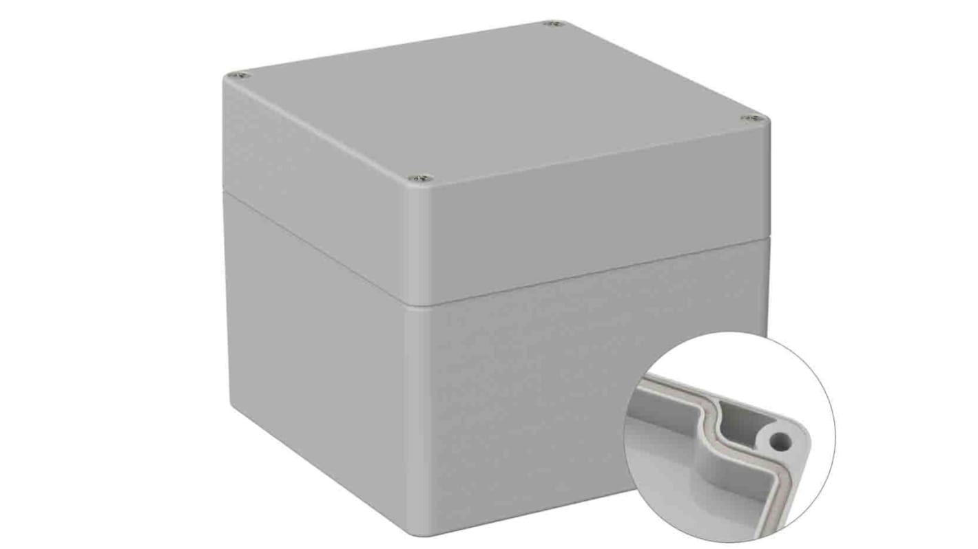 Caja de uso general RS PRO de Policarbonato Gris, 120 x 122 x 105mm, IP66