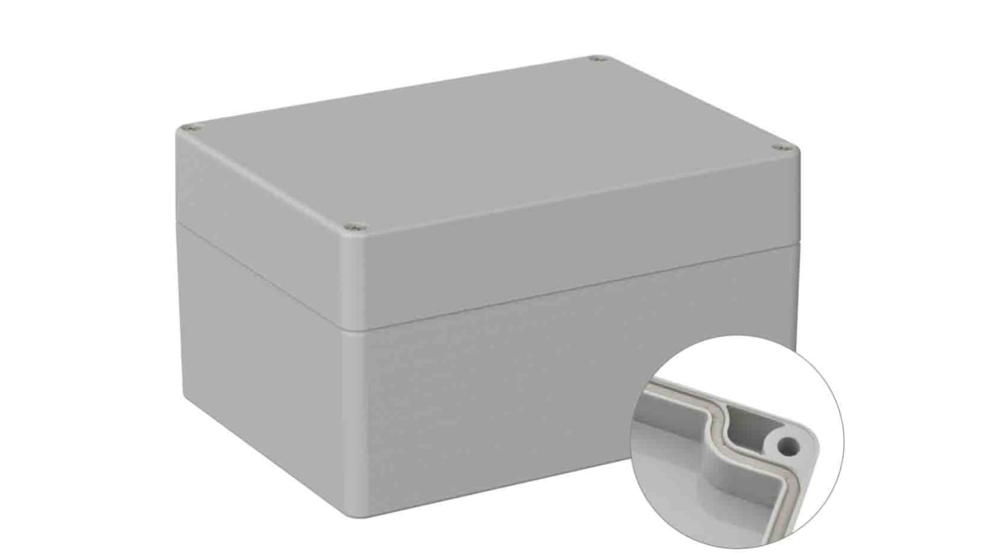 Caja de uso general RS PRO de Policarbonato Gris, 120 x 160 x 90mm, IP66