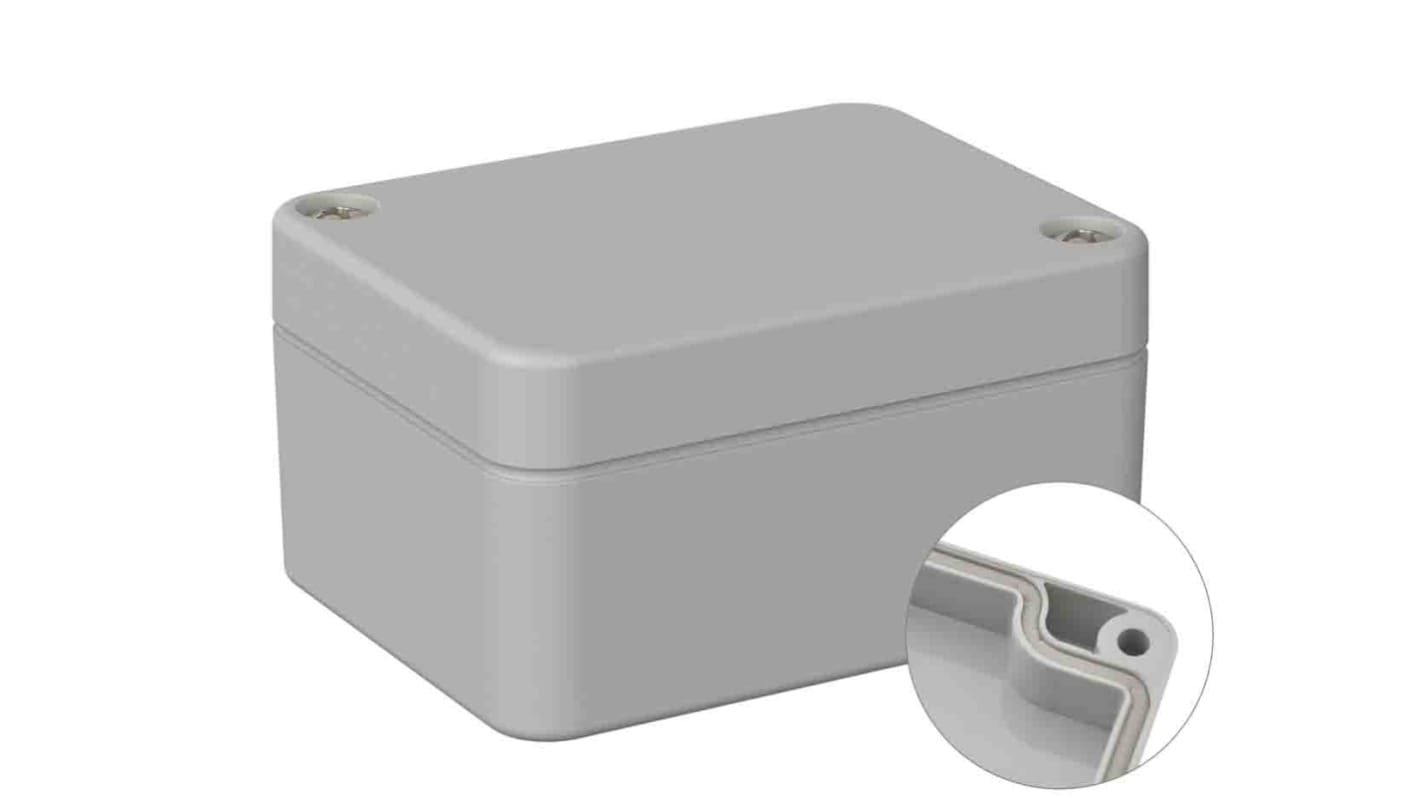 RS PRO Grey ABS General Purpose Enclosure, IP66, IK07, Grey Lid, 50 x 65 x 35mm