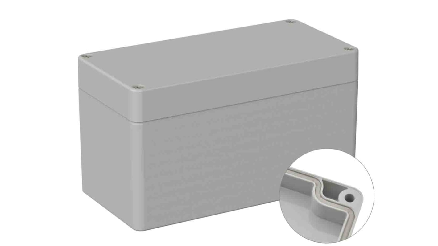 RS PRO Grey ABS General Purpose Enclosure, IP66, IK07, Grey Lid, 80 x 160 x 90mm