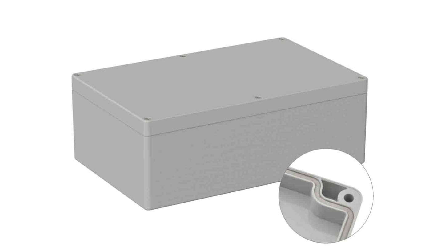 RS PRO Grey ABS General Purpose Enclosure, IP66, IK07, Grey Lid, 160 x ...