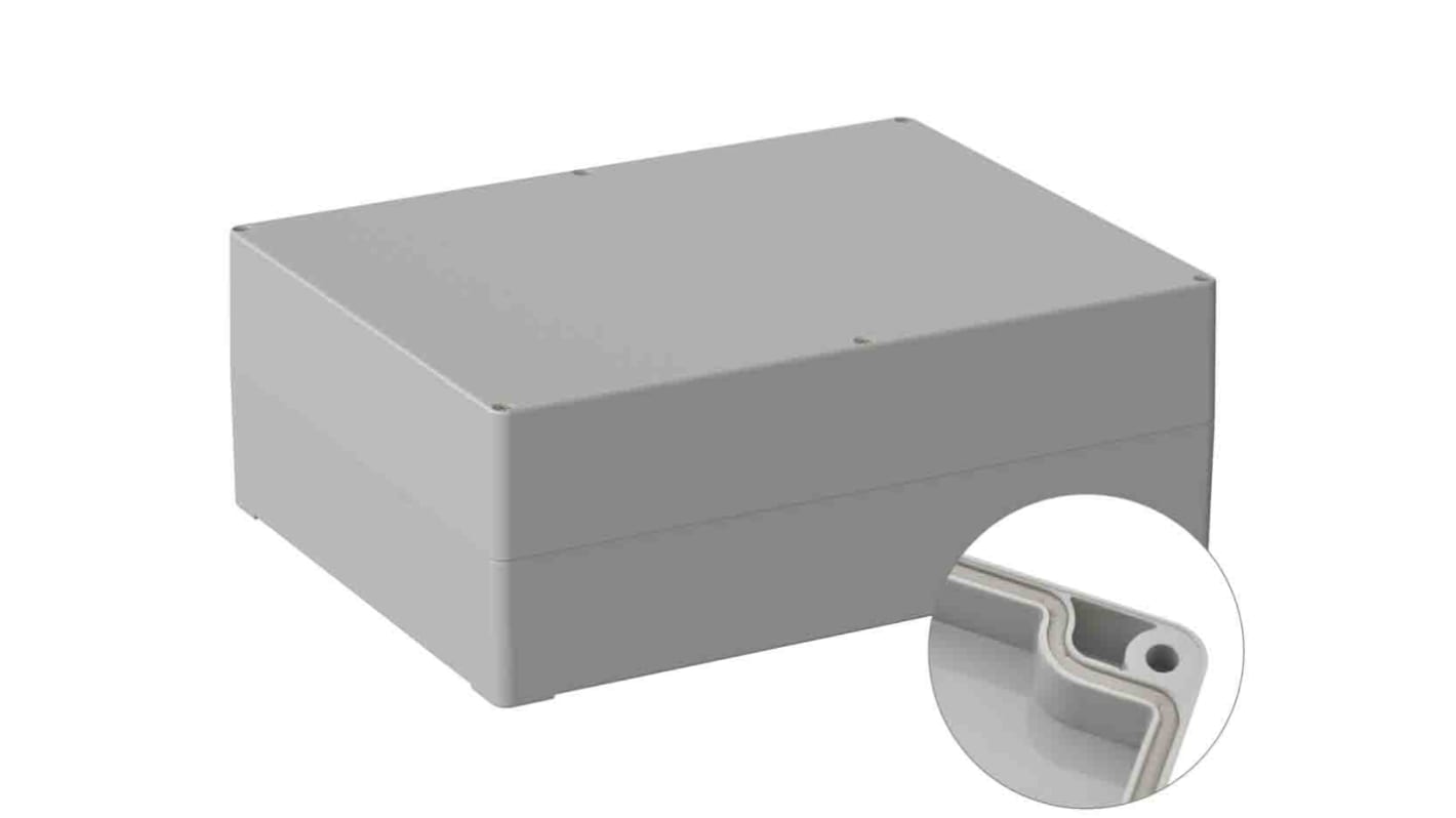 RS PRO Grey ABS General Purpose Enclosure, IP65, IK07, Grey Lid, 230 x 300 x 110mm