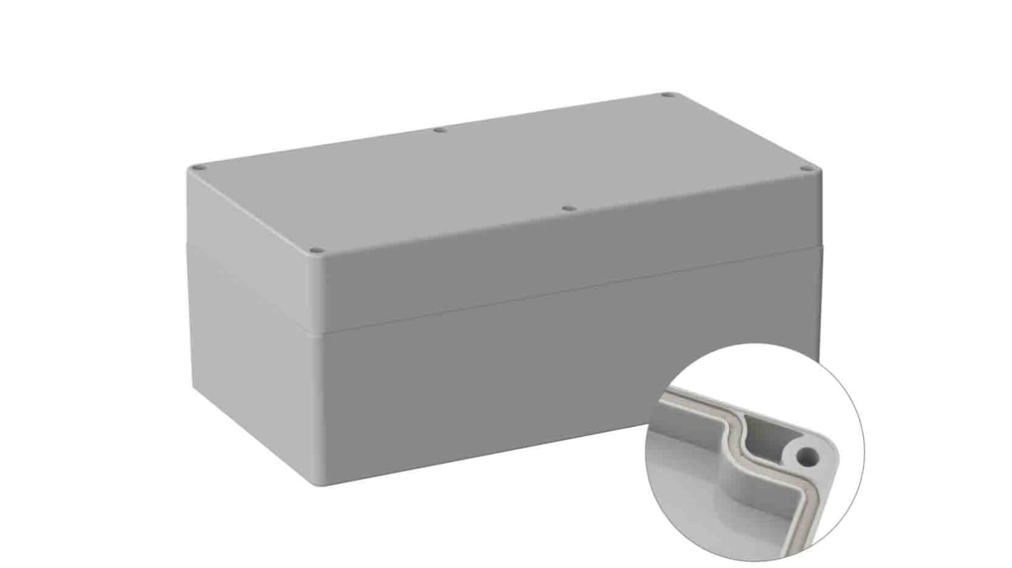 RS PRO Grey ABS General Purpose Enclosure, IP66, IK07, Grey Lid, 200 x 360 x 149.5mm