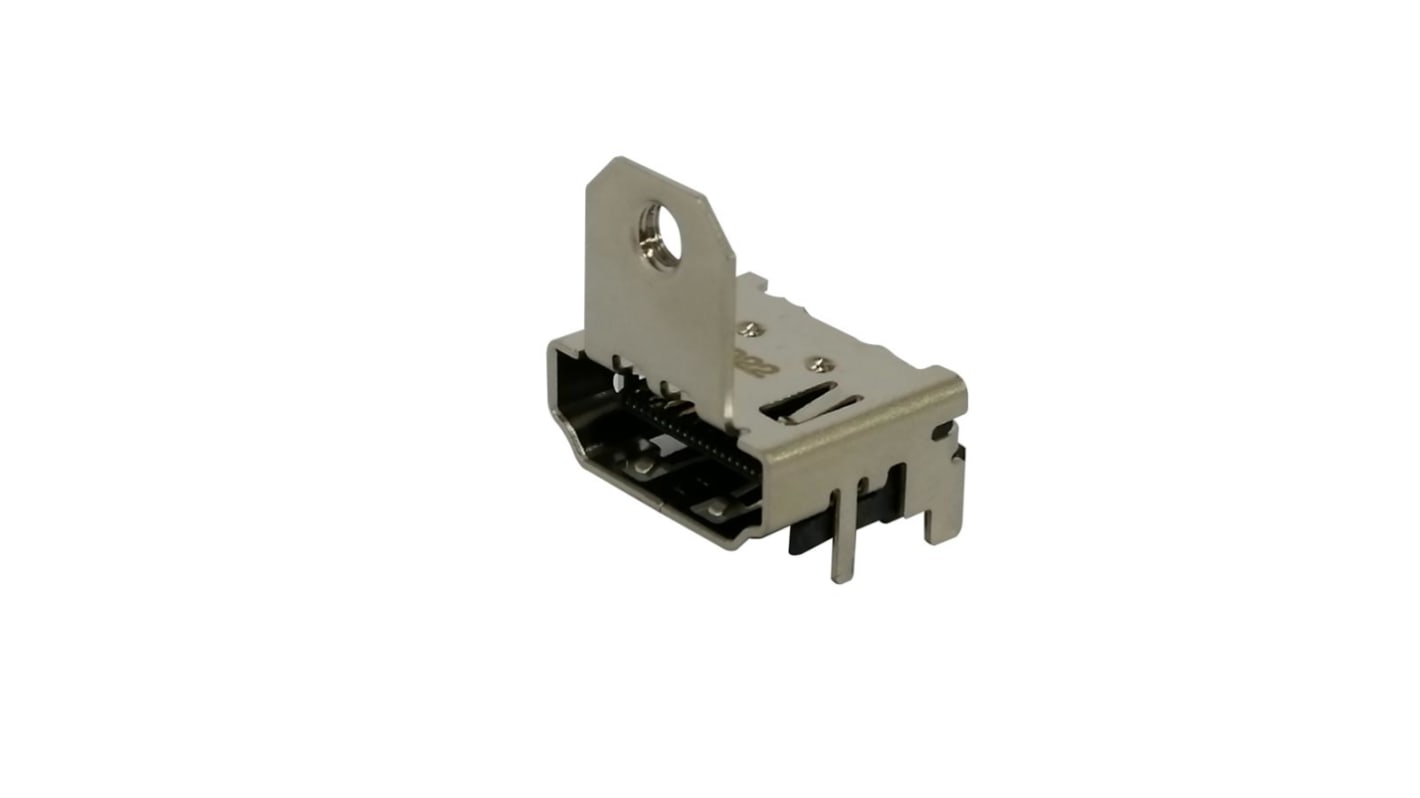 Molex Vertikal HDMI-konnektor, Type A, 19-Polet, Hun, 40 V