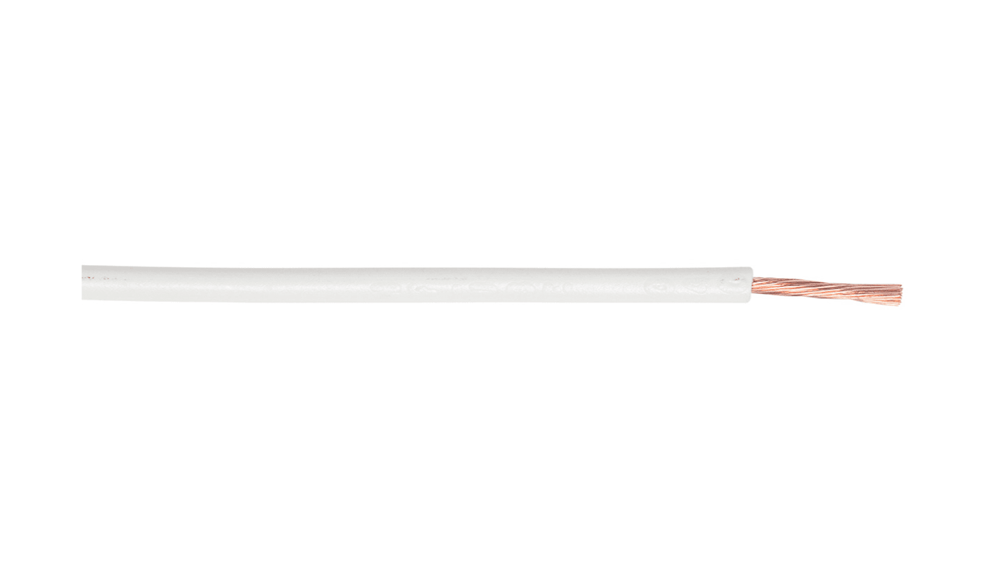 RS PRO White 2.5 mm² Hook Up Wire, 14 AWG, 100m, PVC Insulation