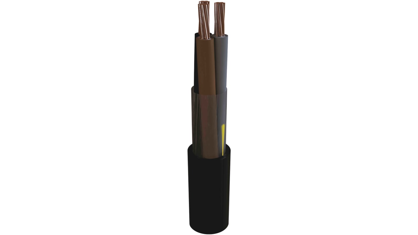 AXINDUS 3 Core Power Cable, 2.5 mm², 100m, Black LSZH Sheath, Marine, 16 A, 0.6/1 kV