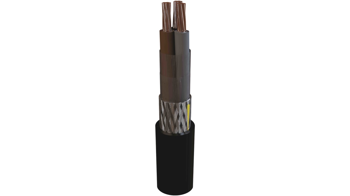 Napájecí kabel 2žilový LSZH plášť , Černá, vnější průměr: 8.7mm, 0,6/1 kV