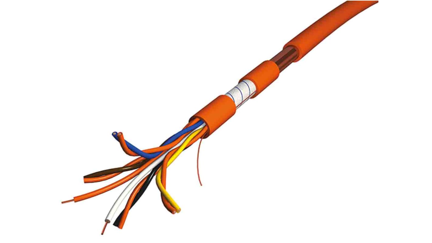 Câble téléphonique CAE Groupe, 19 AWG, 1 Paire, 0,9 mm² Orange, Gaine Polyoléfine