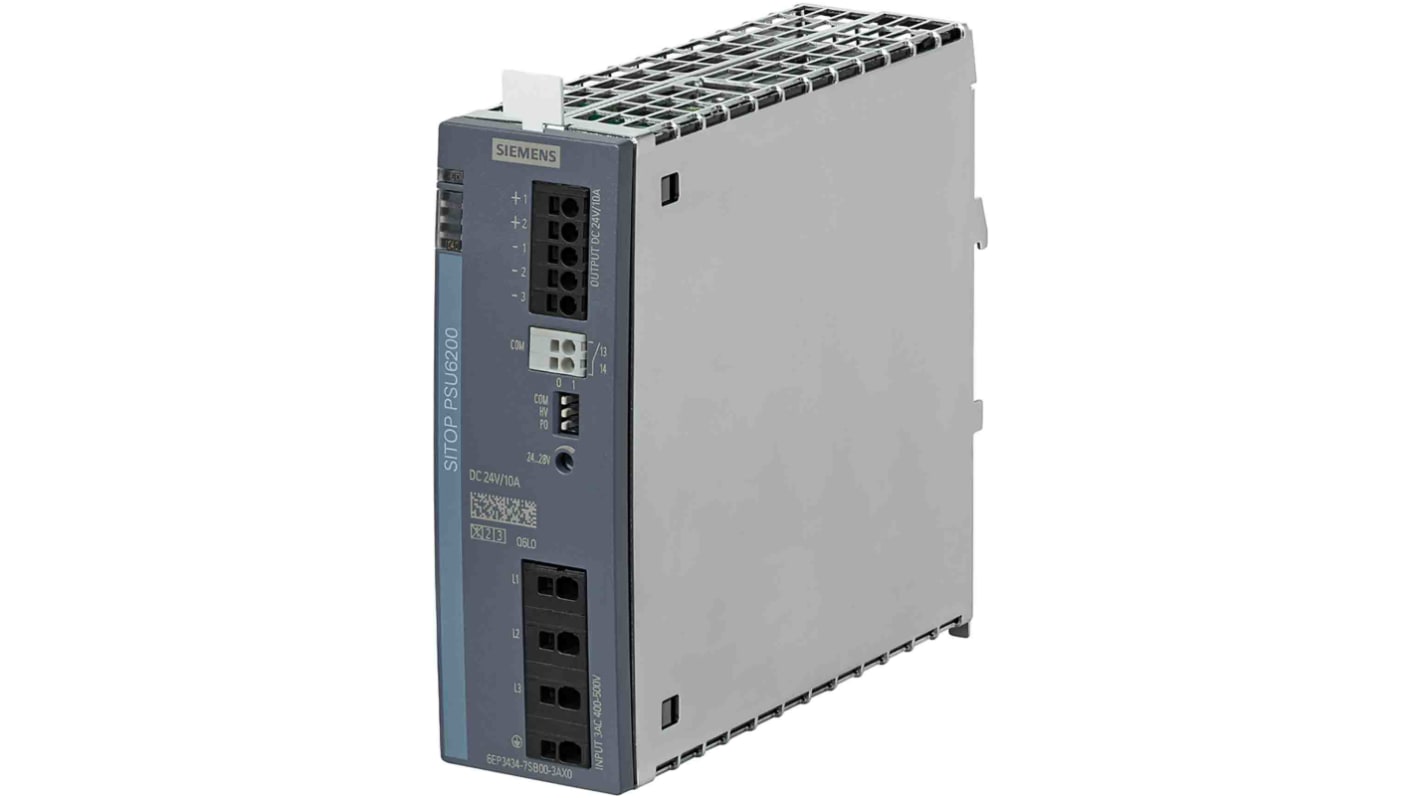 Siemens DINレール取付け用スイッチング電源, 6EP3434-7SB00-3AX0, 出力：10A 入力電圧：ac 出力電圧：dc 24V dc/