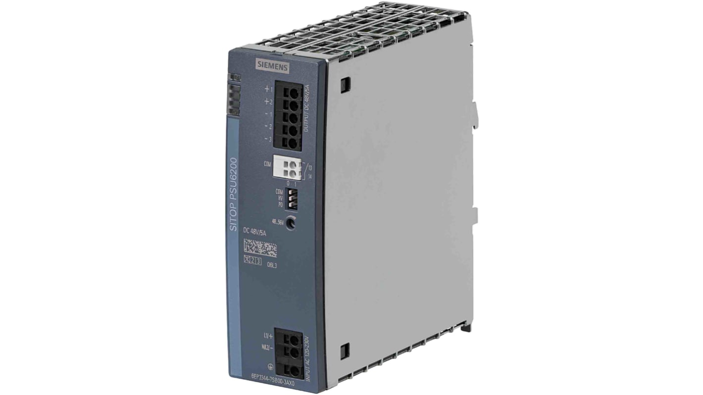 Siemens SITOP Getaktet DIN-Schienen Netzteil 240W, 120 → 230 V ac / 110 → 240V dc, 48V dc / 5A