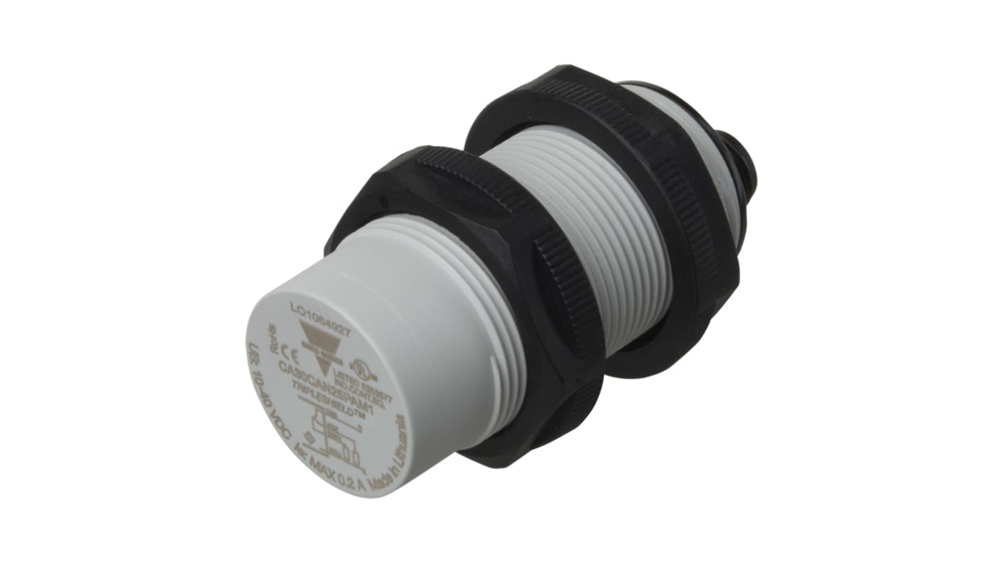 Carlo Gavazzi Capacitive Barrel-Style Proximity Sensor, M30 x 1.5, 25 mm Detection, PNP Output, 10 → 40 V, IP67,