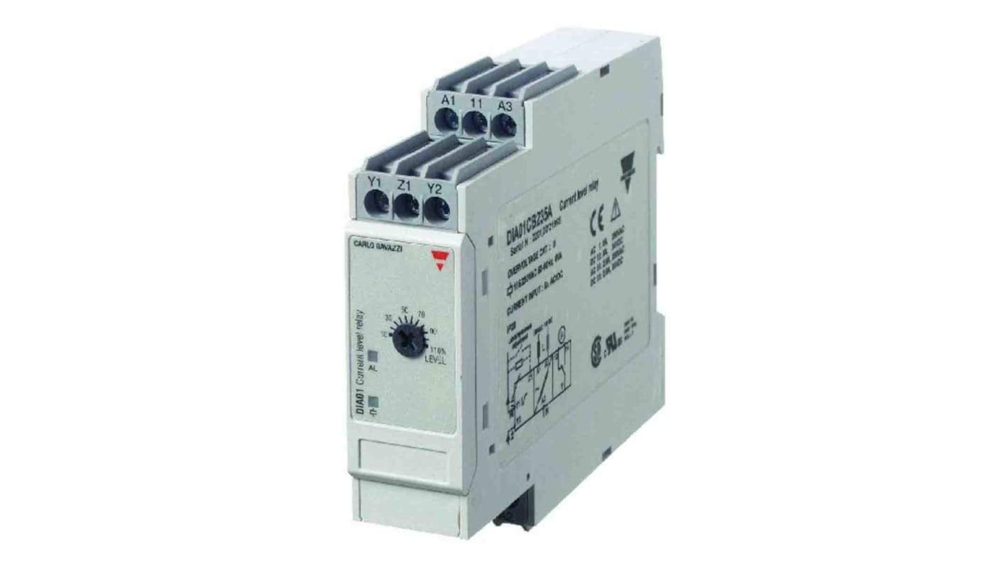 Carlo Gavazzi Current Monitoring Relay, 1 Phase, SPDT, DIN Rail