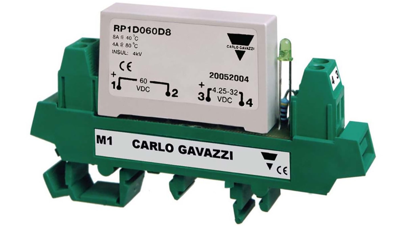 Carlo Gavazzi Szilárdtestrelé, RP1D, 4 A, Egyenáramú kapcsolás, Nyomtatott áramkörre szerelhető