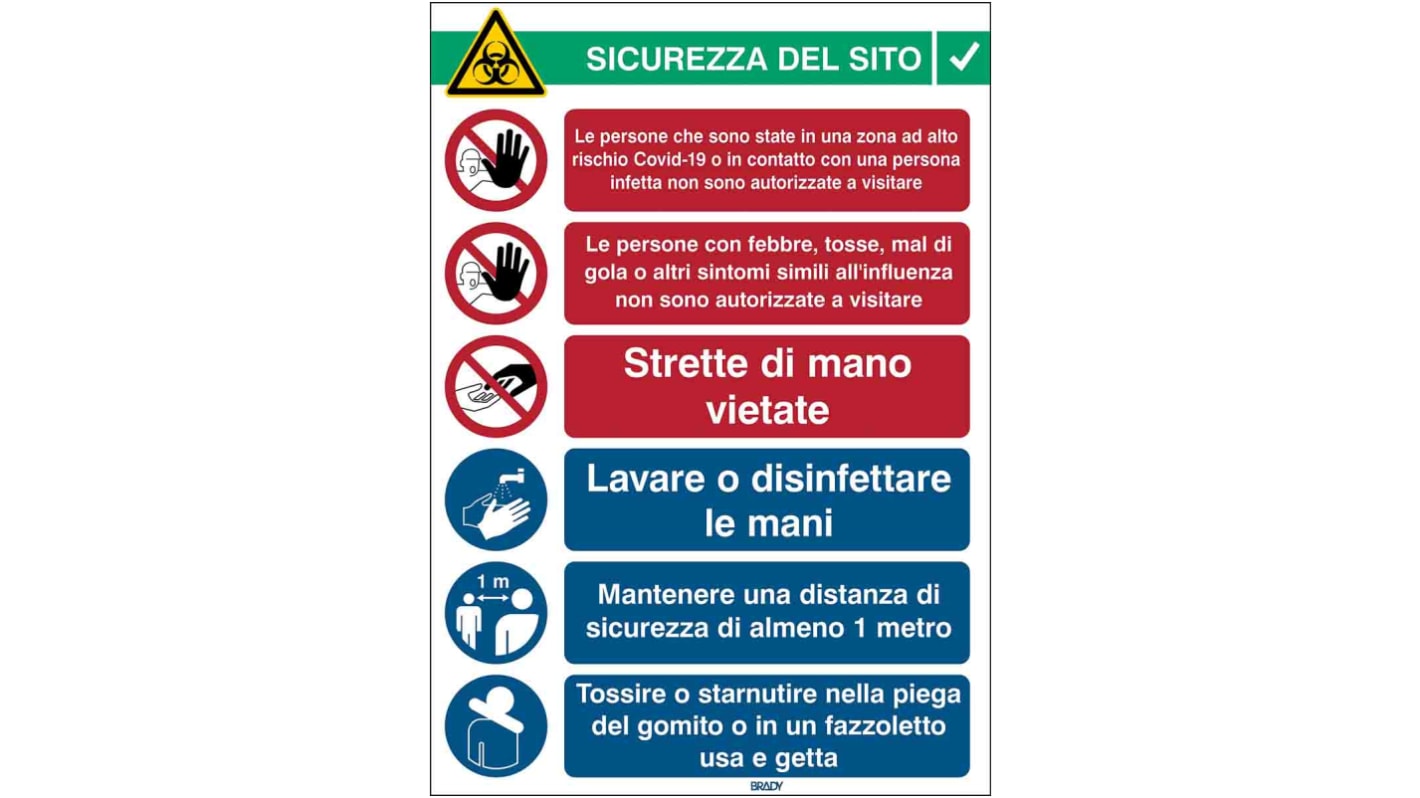 Poster di sicurezza PP Brady, Italiano