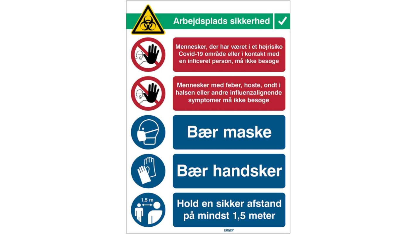 Safety Poster, PP, Danish, 371 mm, 262mm