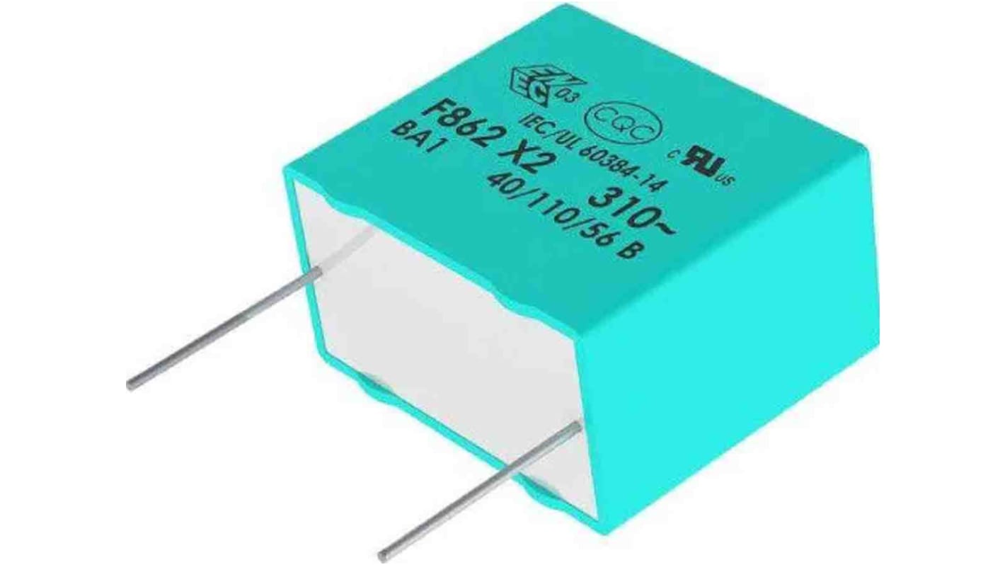 Condensador de película KEMET AEC-Q200, 1.5μF, 10%, 310V ac, Montaje en orificio pasante