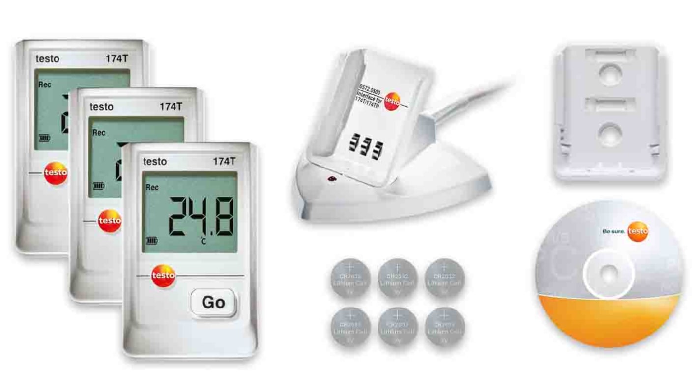 Testo Temperatur Datenlogger, -30°C → +70°C, Sensor NTC