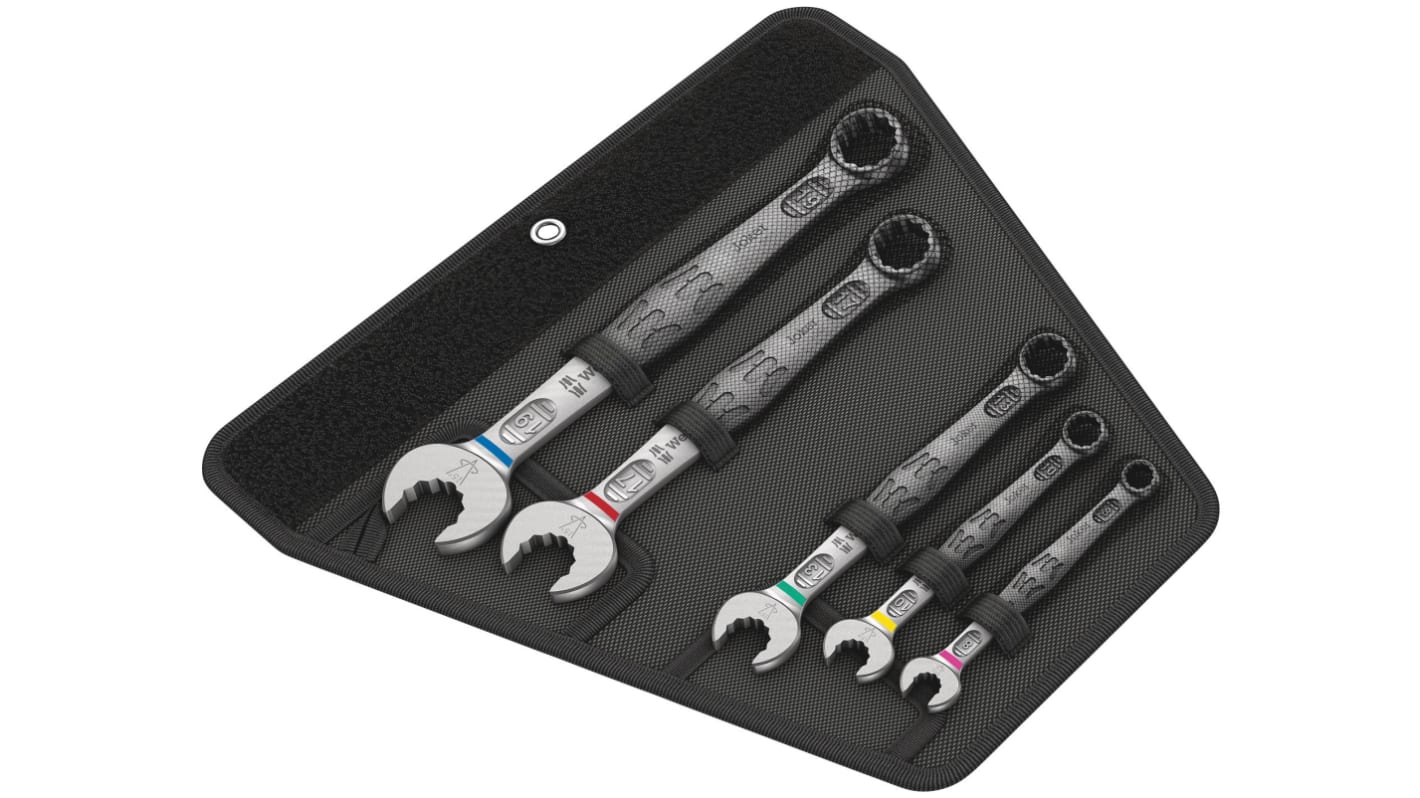 Wera Joker 6003 Series 5-Piece Ring Spanner Set, 8 → 19 mm, Chrome Molybdenum Steel