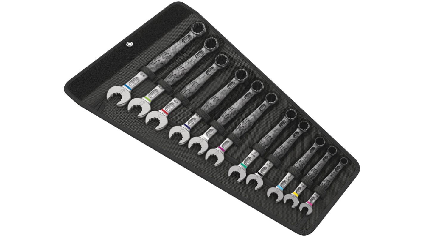 Wera Joker 6003 Series 11-Piece Ring Spanner Set, 10 → 19 mm, Chrome Molybdenum Steel