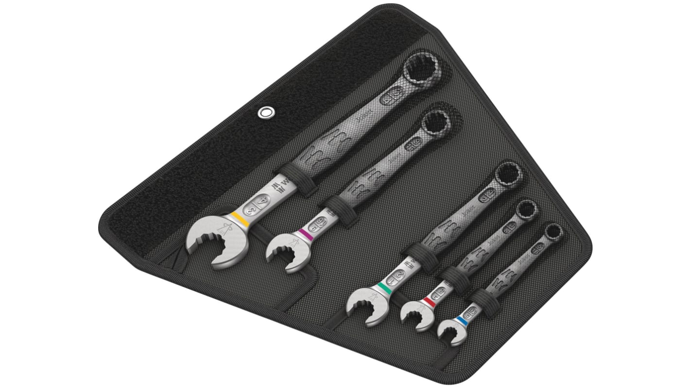 Wera Joker 6003 Series 5-Piece Ring Spanner Set, 5/16 → 3/4 in, Chrome Molybdenum Steel