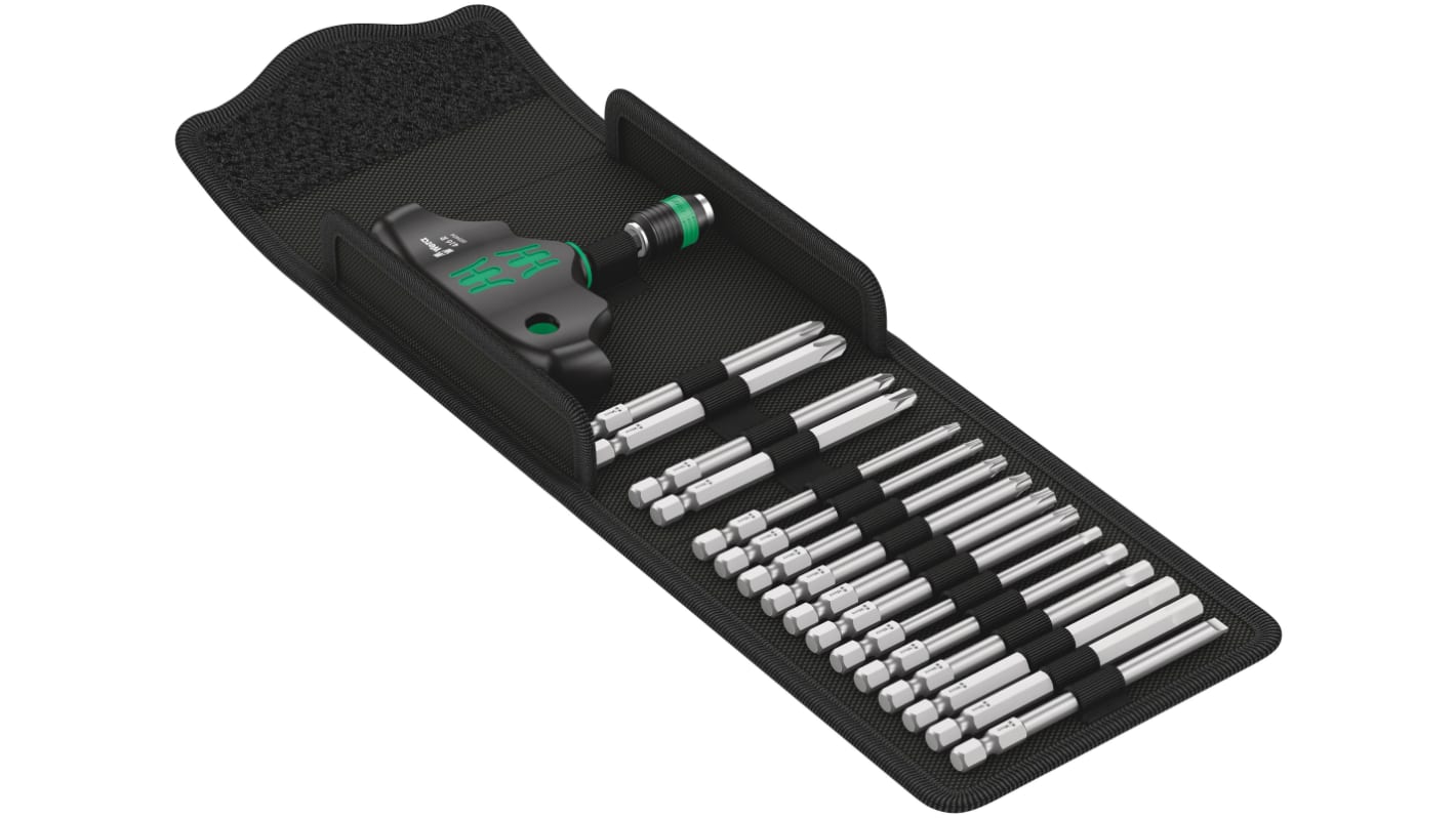 Wera 05057470001 Interchangeable T-Handle Screwdriver Set, 15-Piece