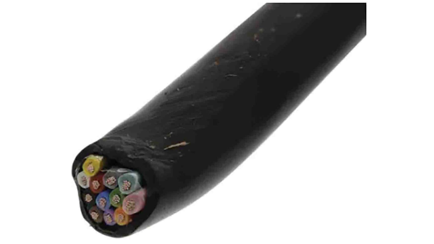 Cable de datos RS PRO de 12 conductores, 0,5 mm², 20 AWG, long. 100m, Ø ext. 9.5mm, funda de PVC Negro