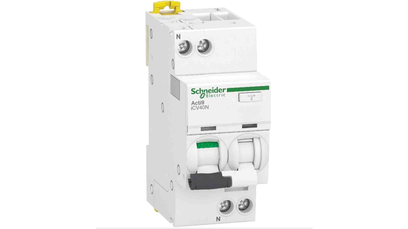 Schneider Electric RCBO, 6A Current Rating, 1P Poles, 30mA Trip Sensitivity, Acti9 Range