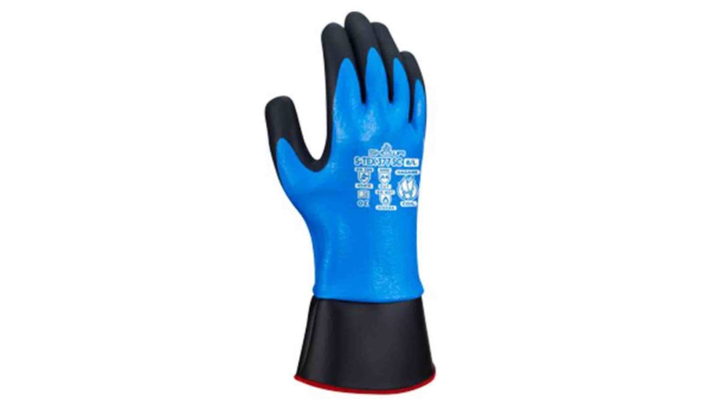 Showa S-TEX 377SC Blue Nylon Cut Resistant Work Gloves, Size 8, Large, Nitrile Coating