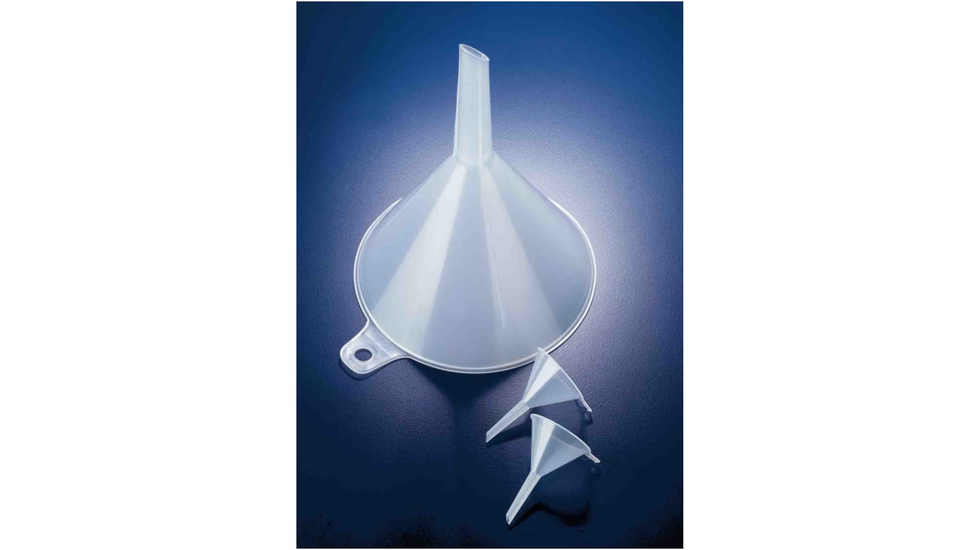 RS PRO PP Funnel, With 100mm Funnel Diameter, 13mm Stem Diameter