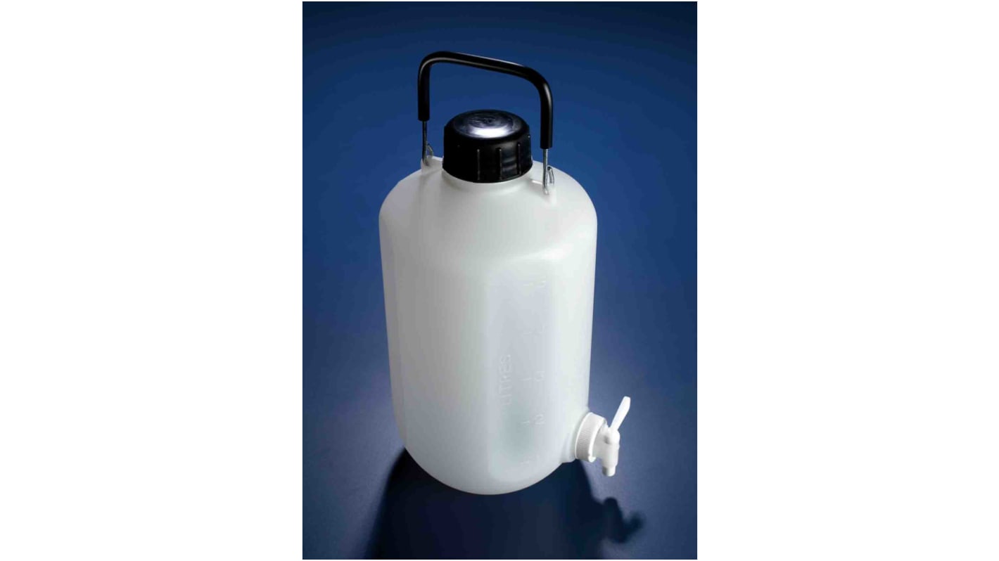 RS PRO Laboratóriumi palack Lélegeztetőpalack HDPE, 5L