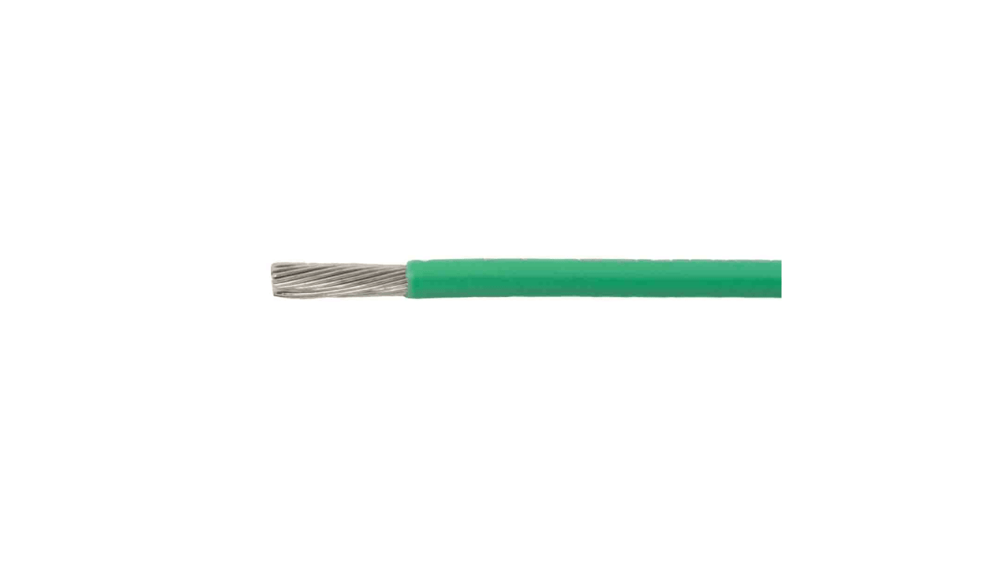 Alpha Wire Ecogen Ecowire Metric Series Green 1 mm² Hook Up Wire, 17 AWG, 56/0.16 mm², 50m, Polyphenylene Ether