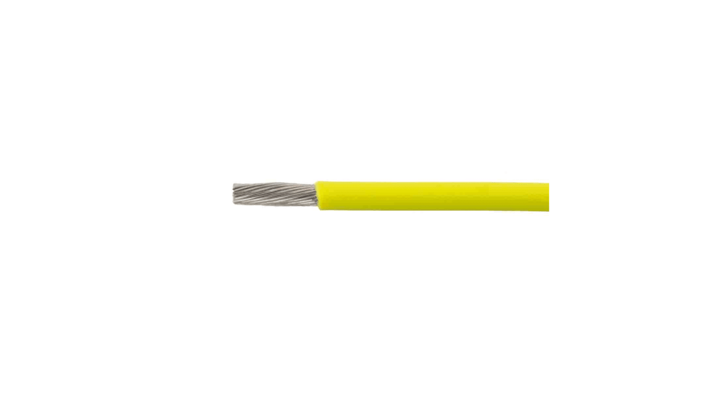 Alpha Wire Ecogen Ecowire Metric Series Yellow 1 mm² Hook Up Wire, 17 AWG, 56/0.16 mm², 50m, Polyphenylene Ether