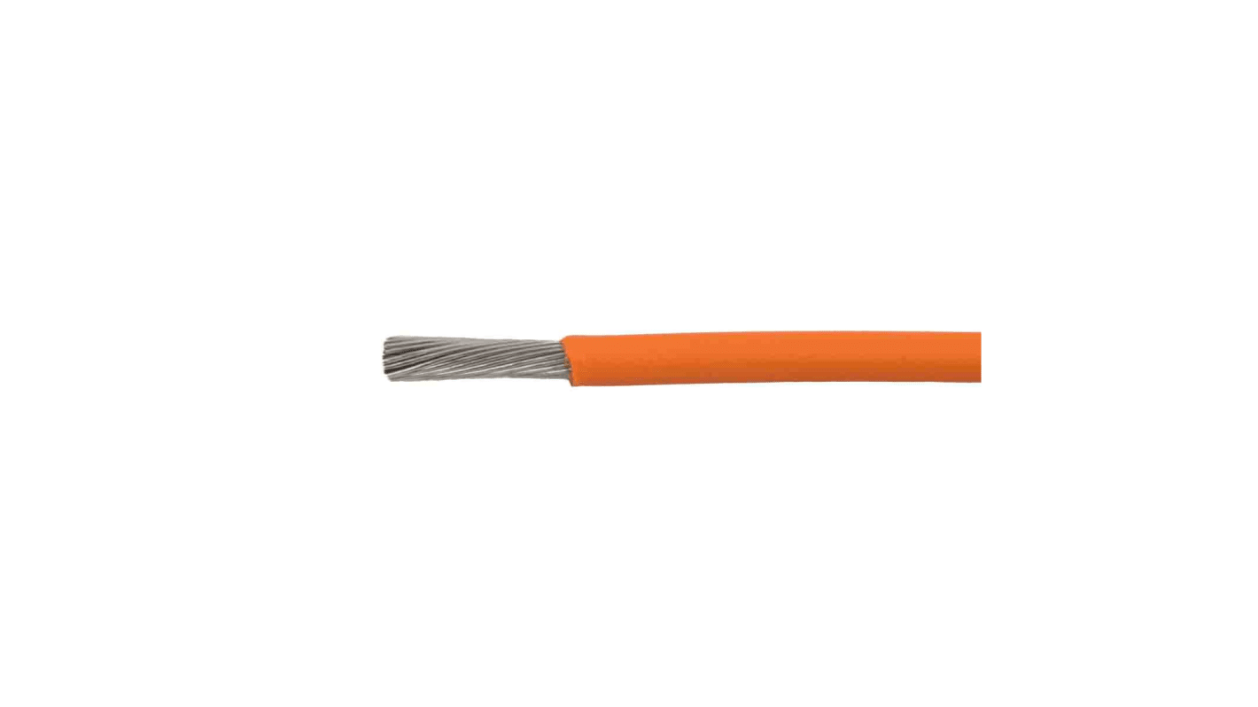 Alpha Wire Ecogen Ecowire Metric Series Orange 2.5 mm² Hook Up Wire, 14 AWG, 140/0.16 mm², 50m, Polyphenylene Ether