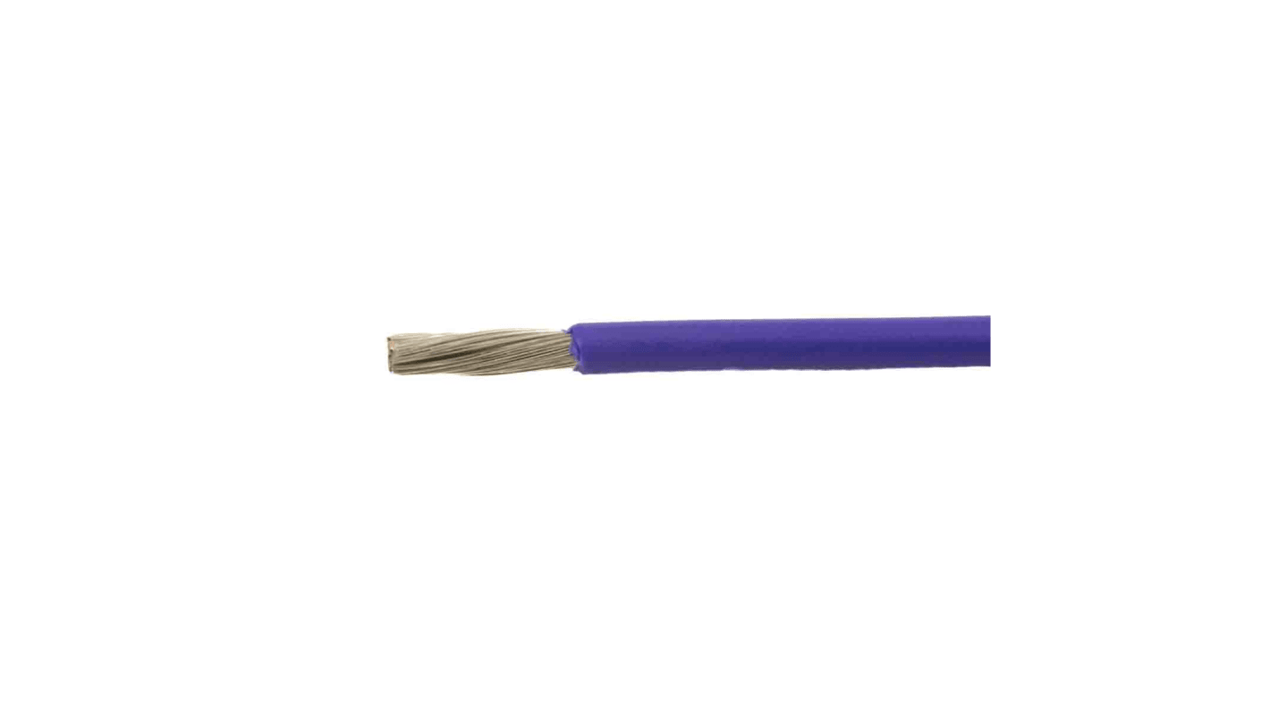 Alpha Wire Ecogen Ecowire Metric Series Purple 0.25 mm² Hook Up Wire, 24 AWG, 32/0.10 mm², 50m, Polyphenylene Ether