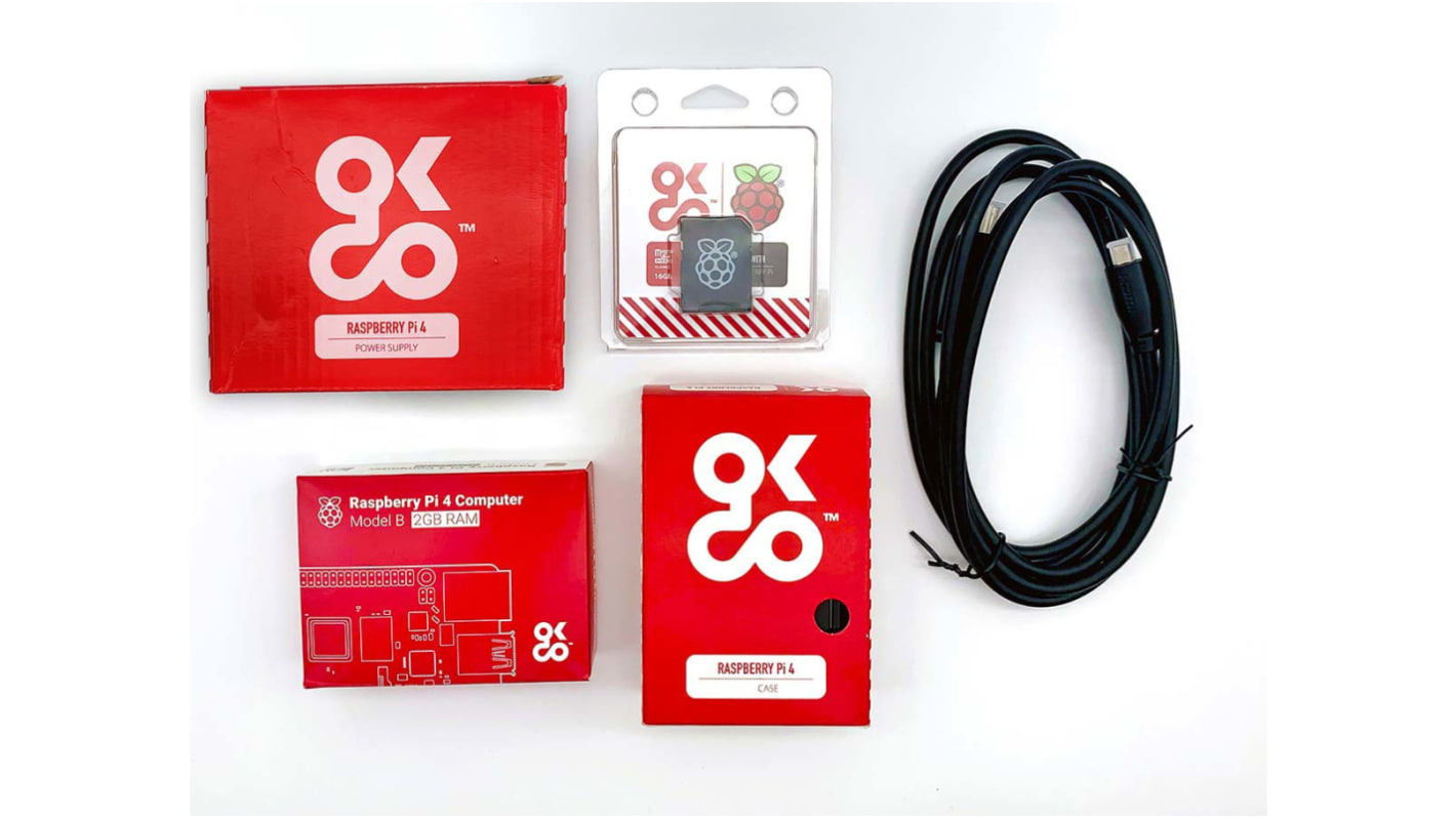 Kit de base OKdo Raspberry Pi 4 2 Go avec puissance universelle Alimentation