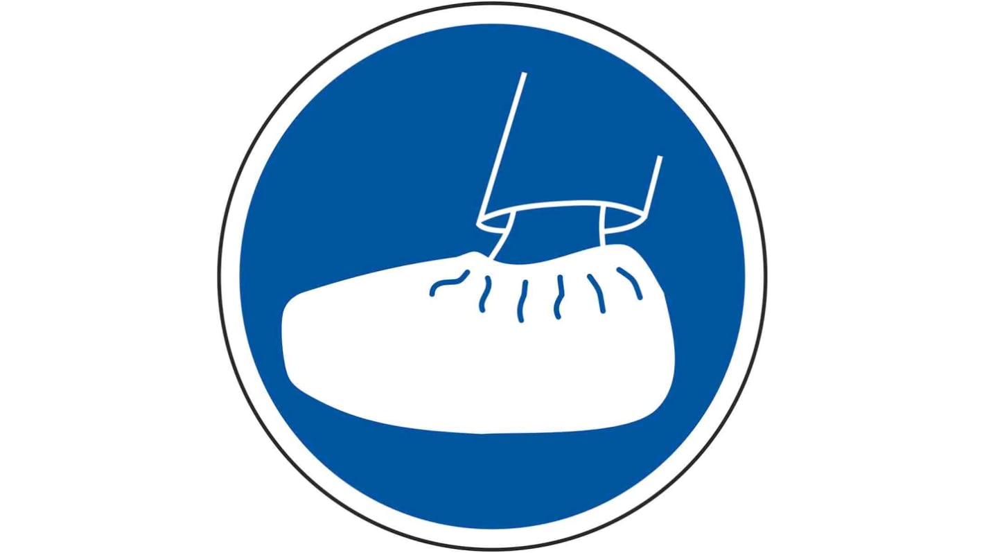 RS PRO Vinyl Floor Graphic Wear Shoe Covers Sign With Pictogram Only Text, 400 x 400mm RS