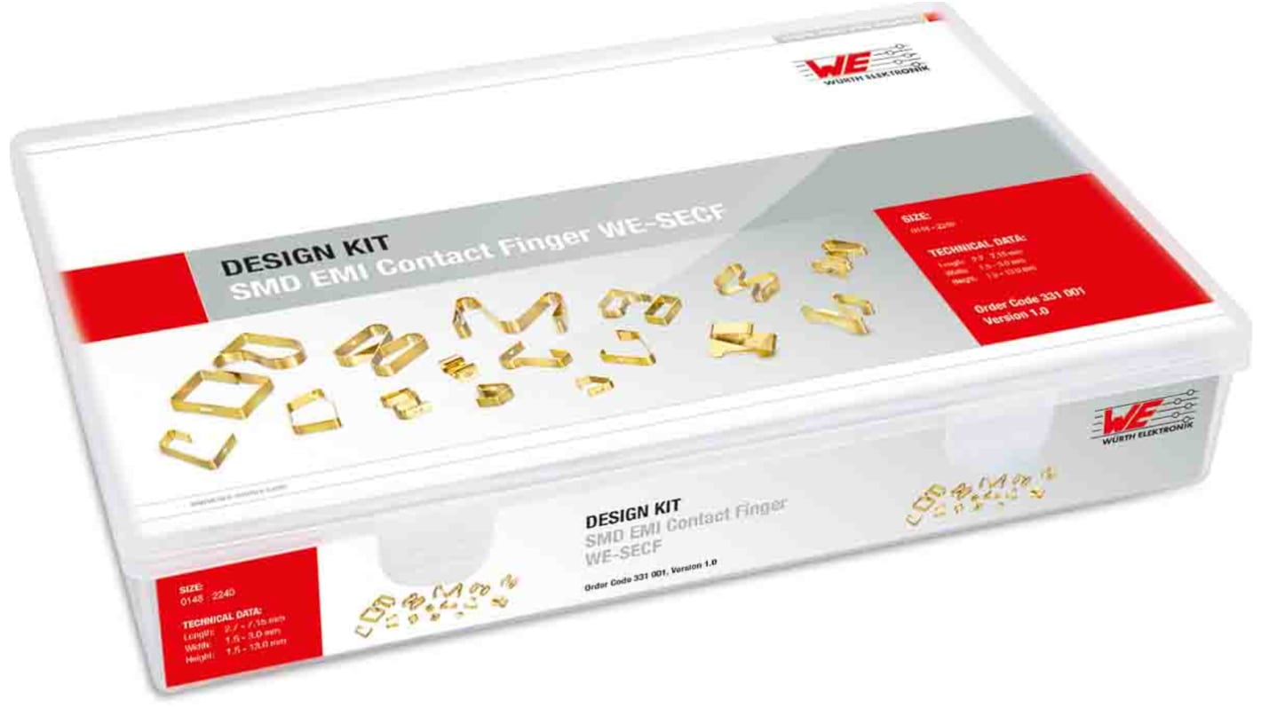 Wurth Elektronik シールドストリップ,材質：金めっきベリリウム銅,長さ：2.7 → 7.15mm,幅：1.5 → 3.0mm,厚さ：1.5 - 13.0mm