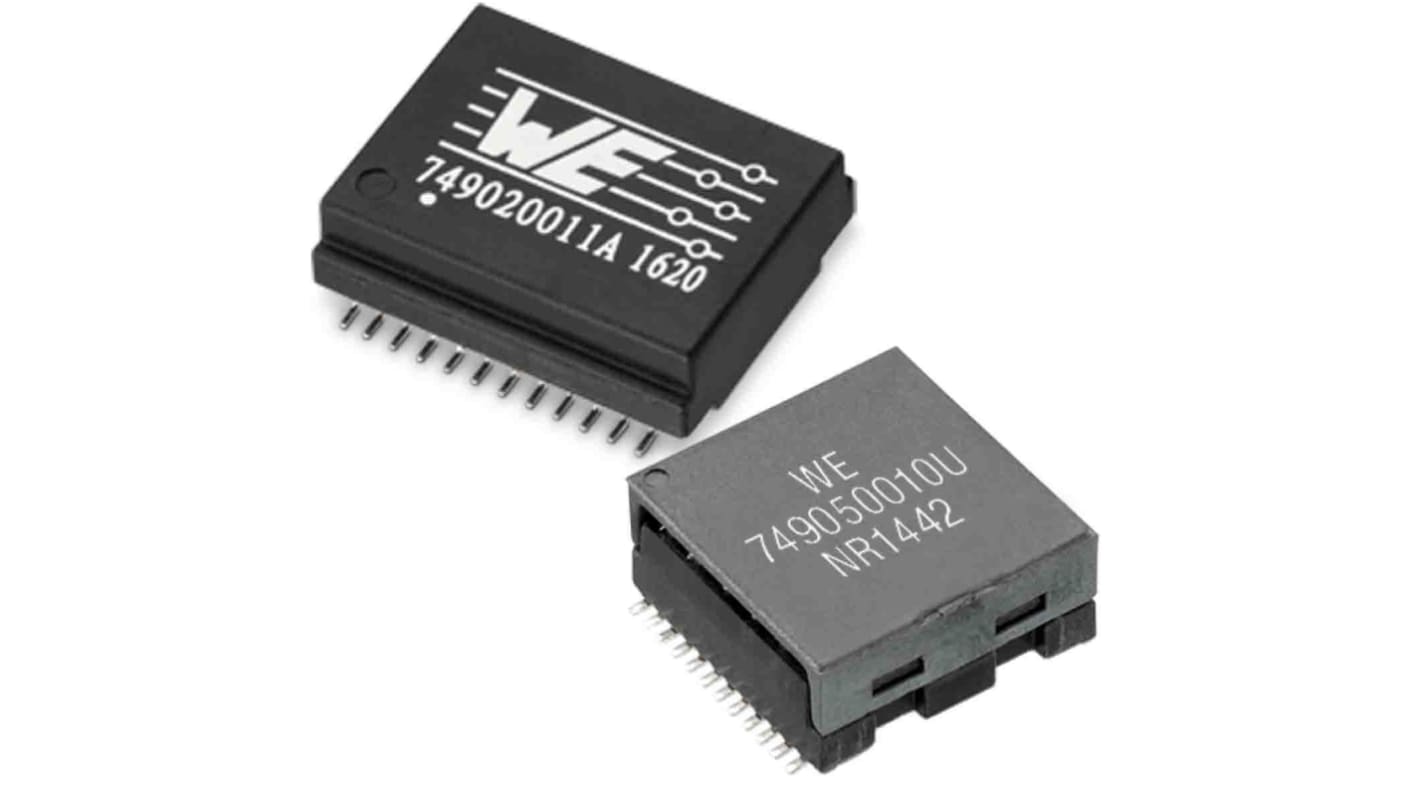 Transformador LAN Ethernet Wurth Elektronik, 2 puertos, Montaje superficial, 27.7 x 7.5 x 8.5mm
