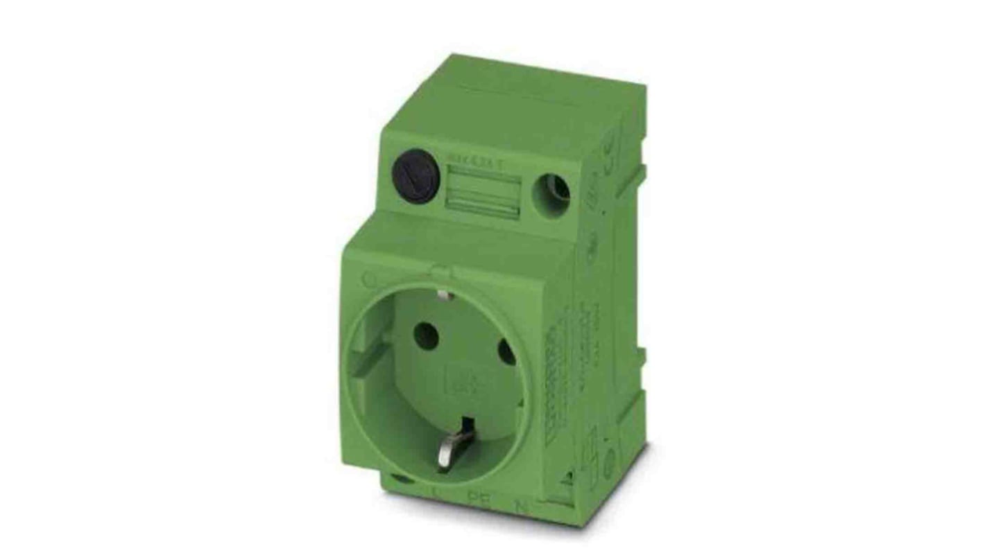 Phoenix Contact German Mains Sockets, 16A, DIN Rail, 250 V