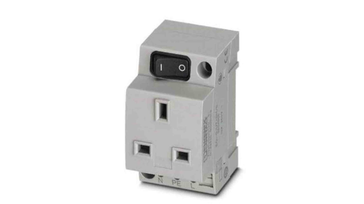 0804058 | Phoenix Contact Mains Sockets, 13A, DIN Rail, 250 V | RS