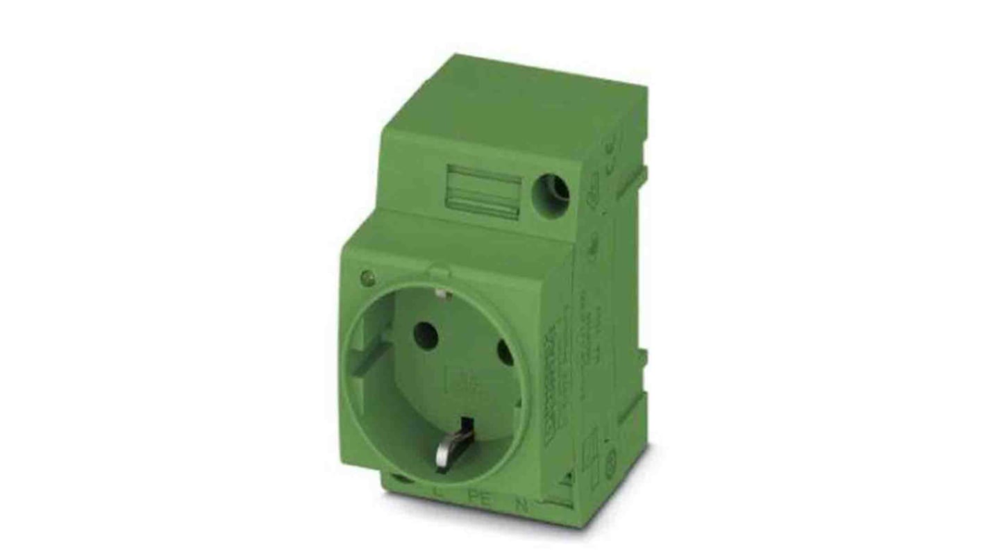 Phoenix Contact German Mains Sockets, 16A, DIN Rail, 250 V