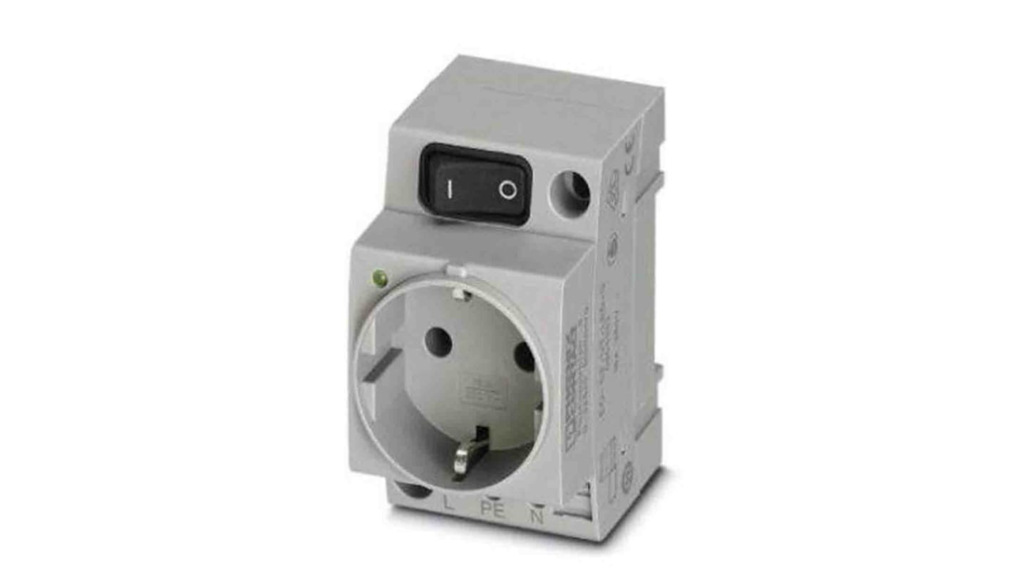 Phoenix Contact German Mains Sockets, 16A, DIN Rail, 250 V